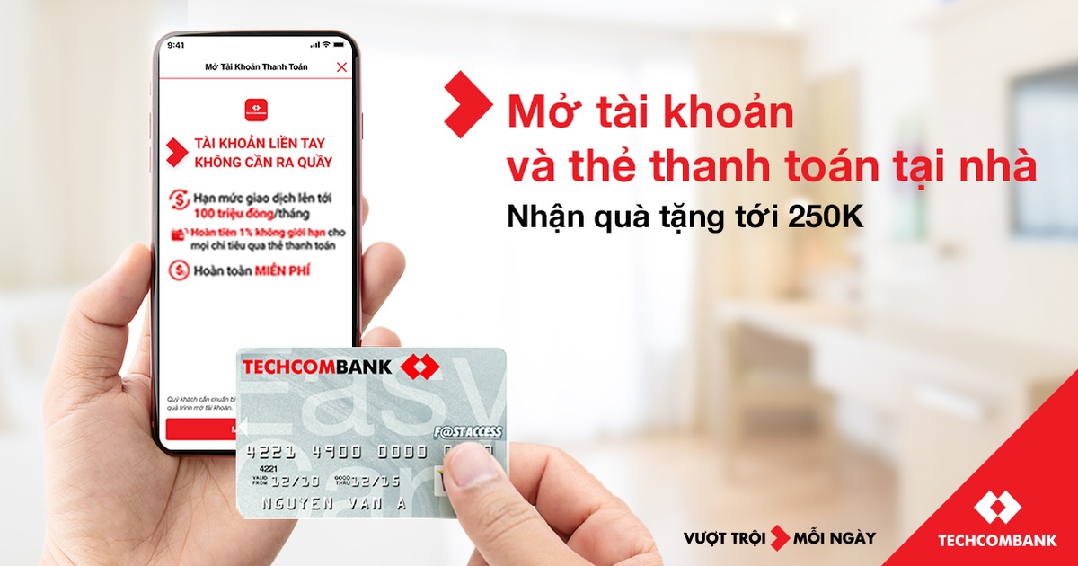 Mở tài khoản ngân hàng Teckcombank online nhận ngay 70k Chọn tài khoản số đẹp 1 Mở tài khoản online ngân hàng Teckcombank Chọn tài khoản số đẹp như ý